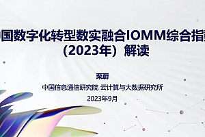 《中国数字化转型数实融合IOMM综合指数(2023)》